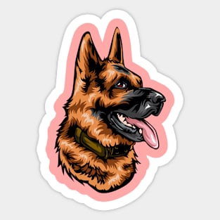 German Shepherd Portrait Drawing Sticker